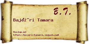 Bajári Tamara névjegykártya
